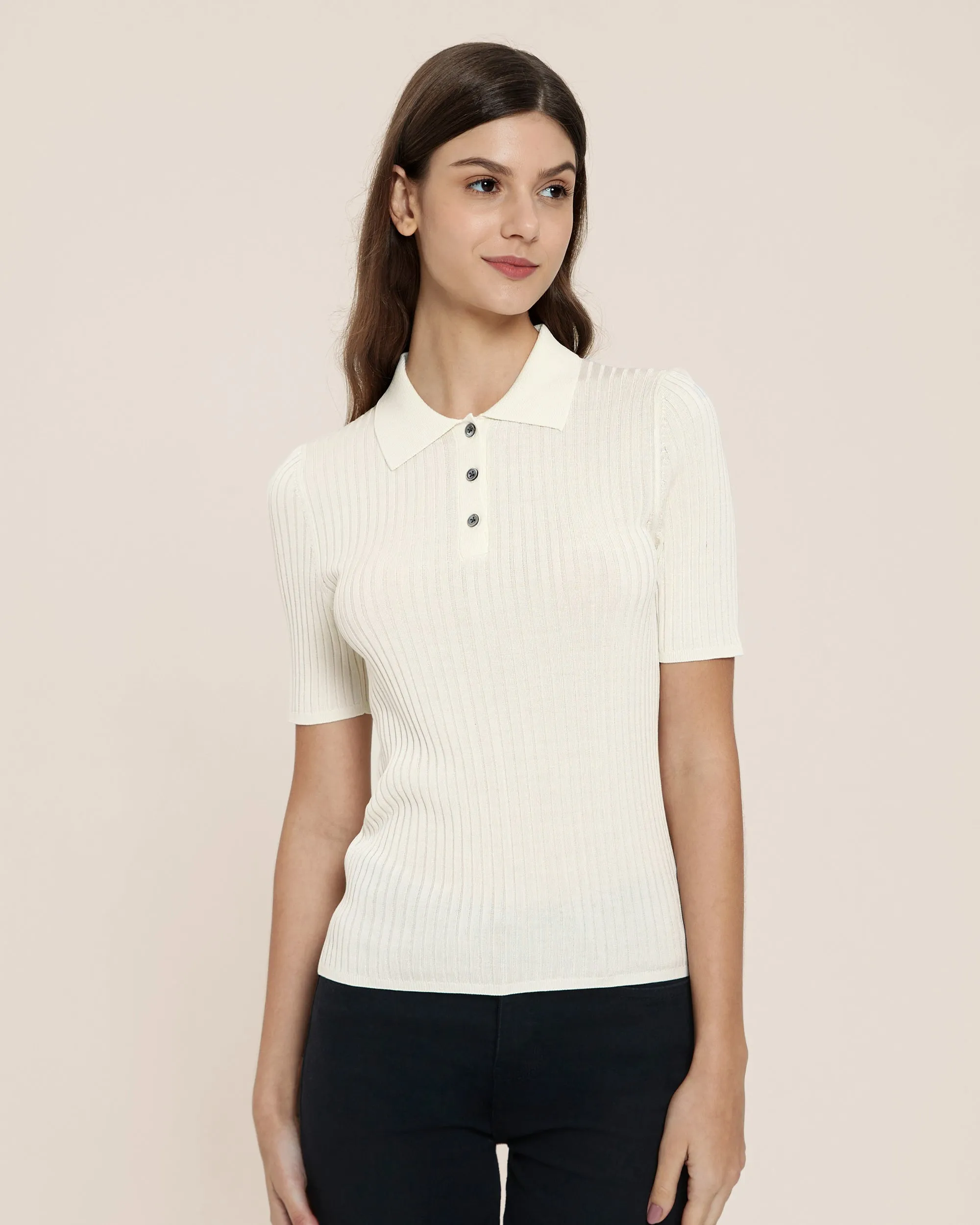 Silk Knitted Polo Shirt