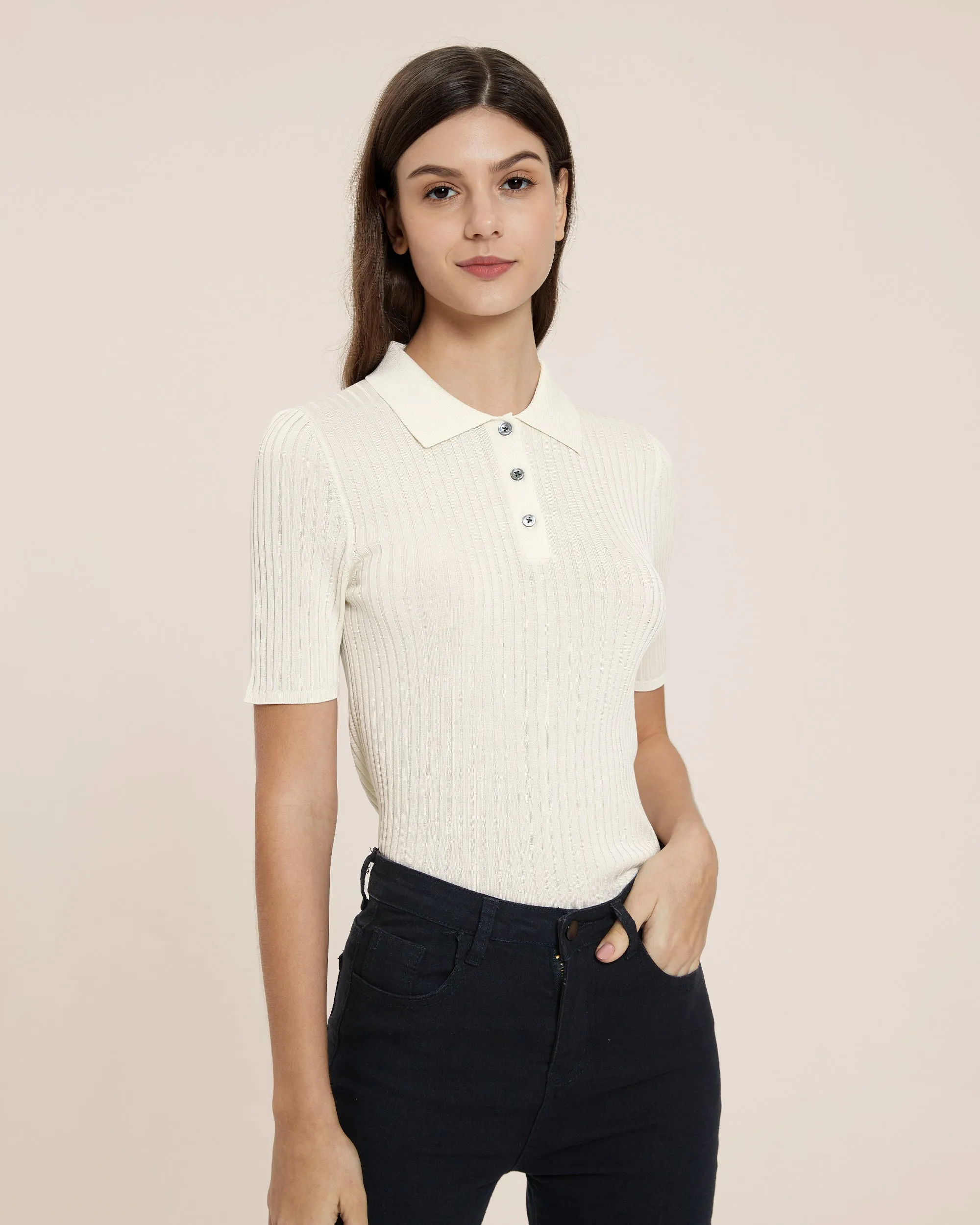 Silk Knitted Polo Shirt