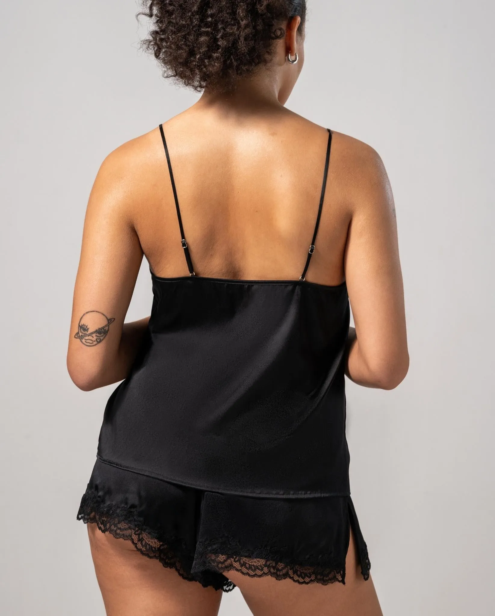 Silk Lace Camisole Black