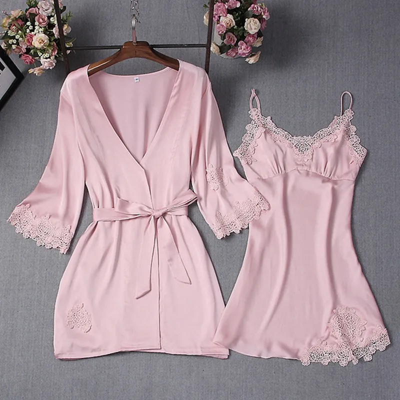 Silk Nighties Nightgowns Satin Nightwear Sets Women Pajamas