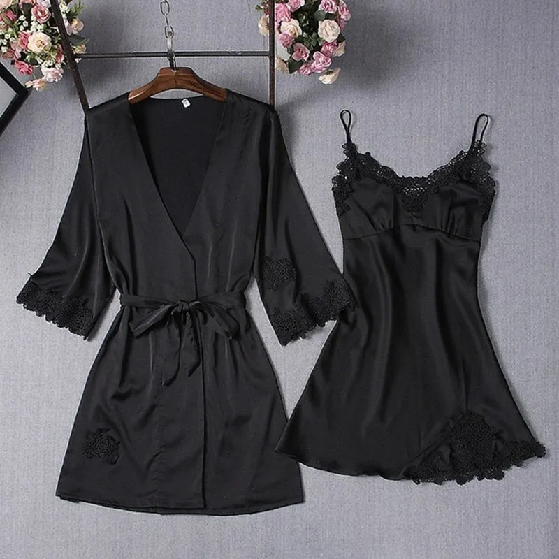 Silk Nighties Nightgowns Satin Nightwear Sets Women Pajamas