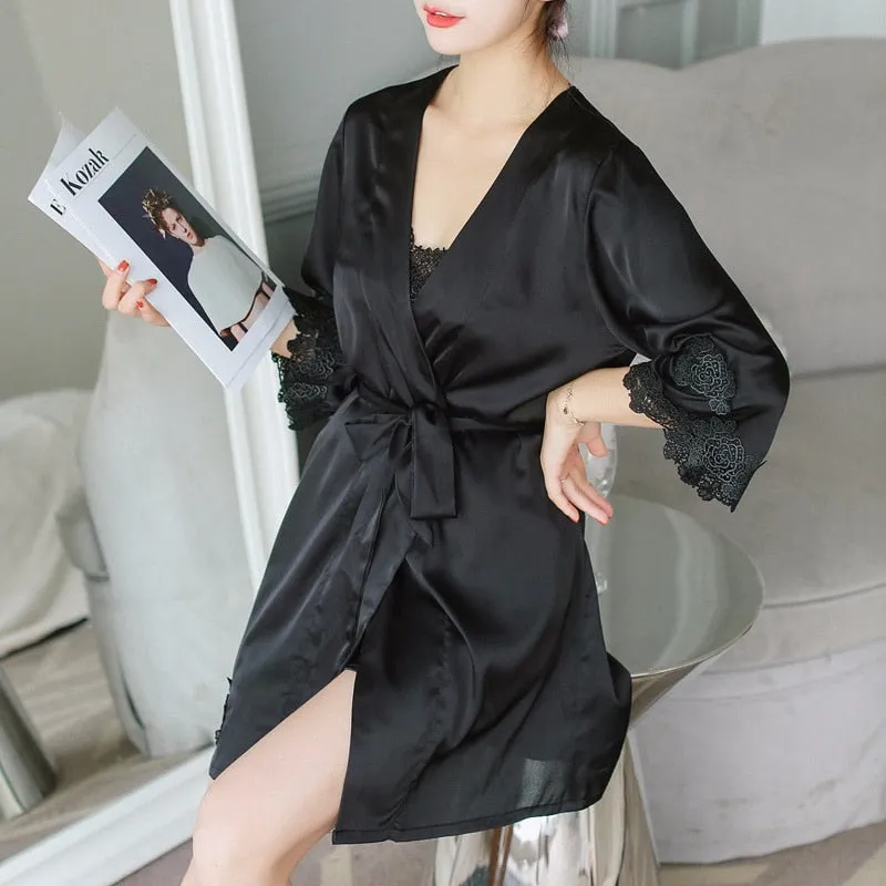 Silk Nighties Nightgowns Satin Nightwear Sets Women Pajamas