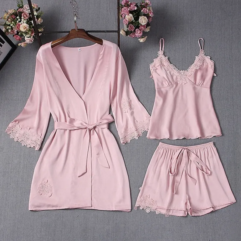 Silk Nighties Nightgowns Satin Nightwear Sets Women Pajamas