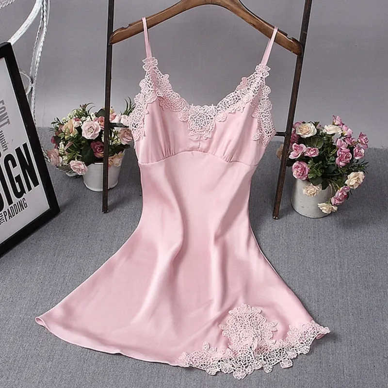 Silk Nighties Nightgowns Satin Nightwear Sets Women Pajamas