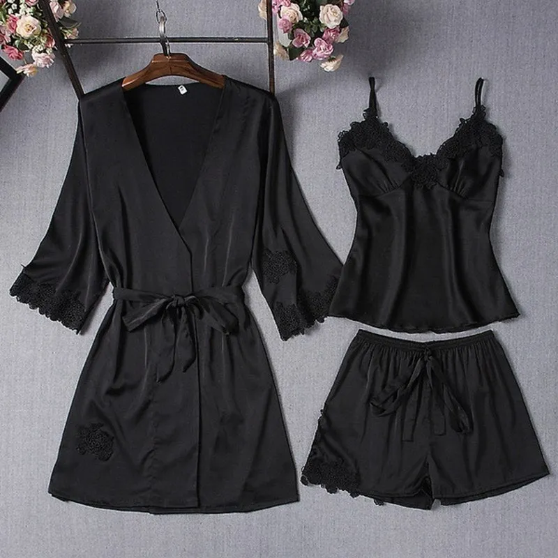 Silk Nighties Nightgowns Satin Nightwear Sets Women Pajamas