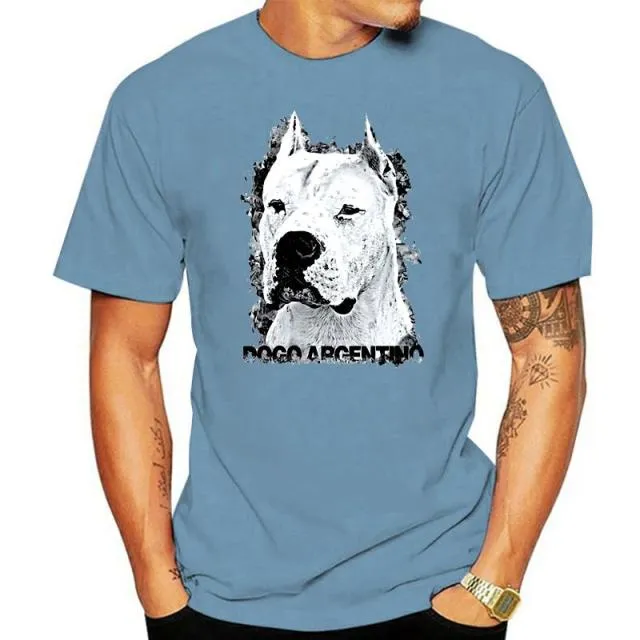 Simple Style Short Sleeve Cotton T Shirts Man Clothing Dogo Argentino Cool T-Shirts Designs Best Selling Men