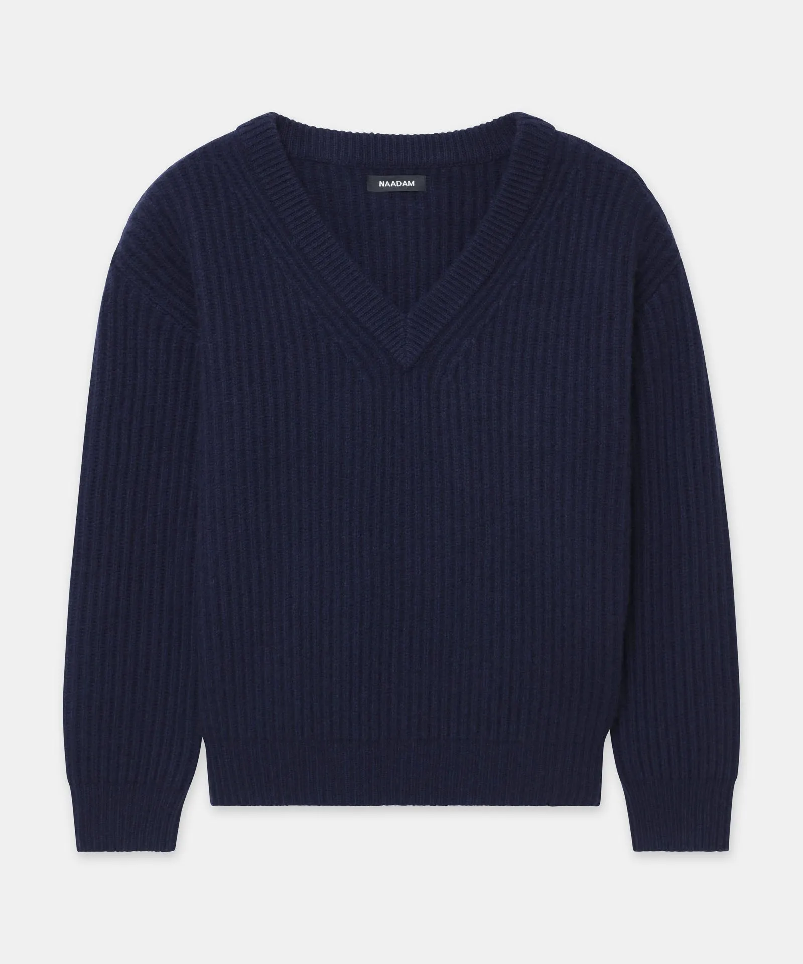 Super Luxe Cashmere Fisherman V-Neck Sweater