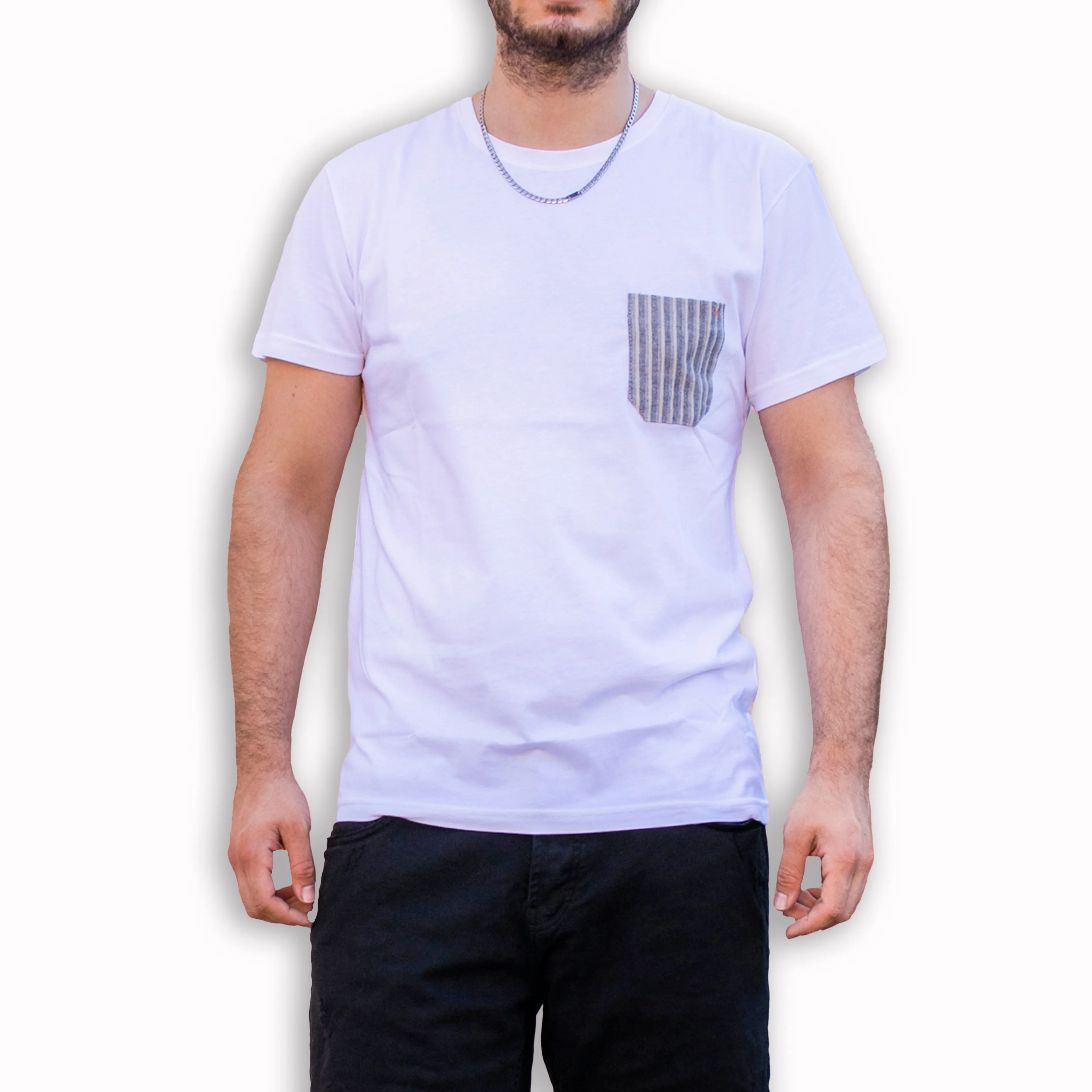 T-Shirt Uomo con taschino beige