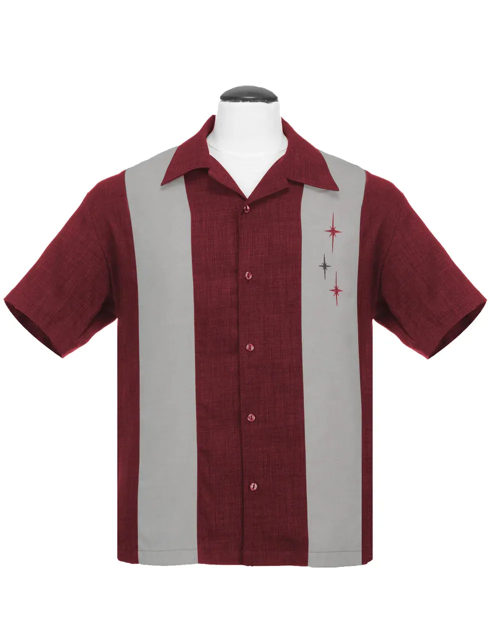 Three Star Panel Bowling Shirt