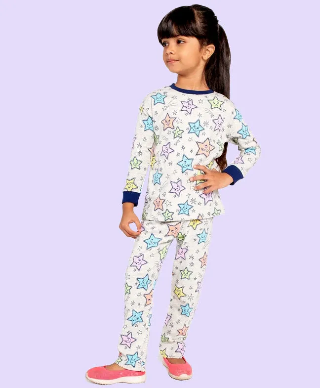 Ventra Girls Ecru Star Nightwear