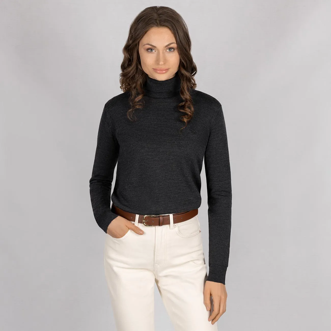 Wool Pullover Light Turtleneck Women